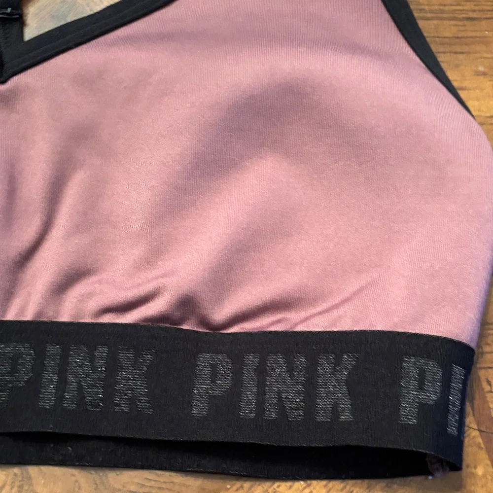 PINK Victoria's Secret Mauve and Black Bralette racer back size medium